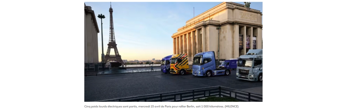 image article : Des poids lourds électriques défient la route pour prouver que le transport de marchandise longue distance n'est pas une utopier